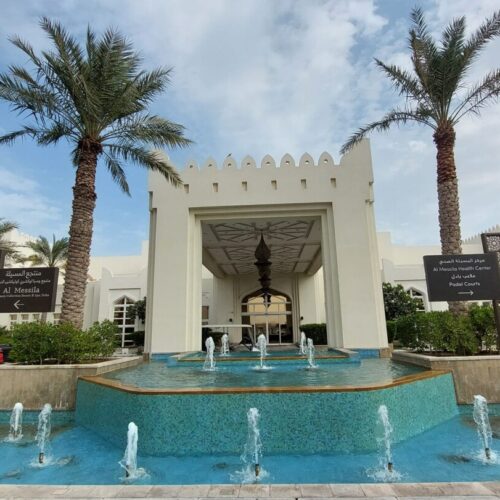 entry of the spa at the resort.