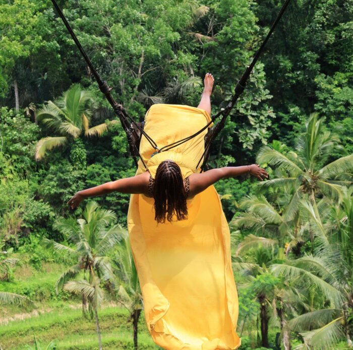 Myself on the Bali swing during my Bali Indonesia trip. 